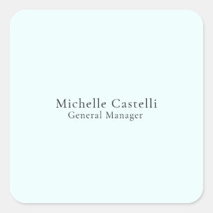 Sticker Carré Bleu Azur Professionnel Unique Classique Simple