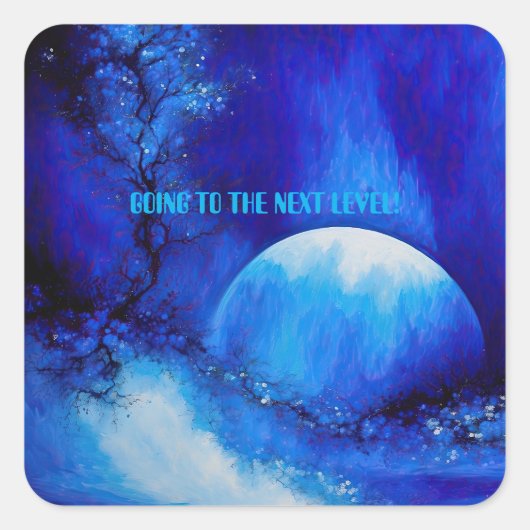 STICKER CARRÉ BLEU BLEU MOON (Devant)