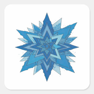 Sticker Carré Bleu branché Style Vinyl FROZEN