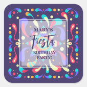 Sticker Carré Bleu coloré Fiesta (Devant)