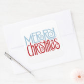 Sticker Carré bleu de Noël Joyeux (Enveloppe)