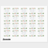 Sticker Carré Bleu Duisier Bleu Succulent Jardin Floral Mariage (Feuille)