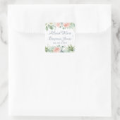 Sticker Carré Bleu Duisier Bleu Succulent Jardin Floral Mariage (Sac)