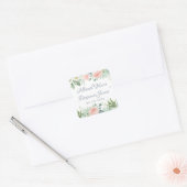 Sticker Carré Bleu Duisier Bleu Succulent Jardin Floral Mariage (Enveloppe)