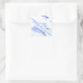 Sticker Carré Bleu élégant moderne, Marbre blanc motif en granit (Sac)