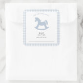 Sticker Carré Bleu En vichy bébé garçon Boite (Sac)