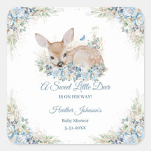 Bleu et beige Baby shower aux cerfs