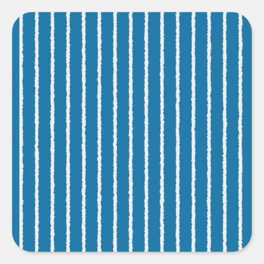 Sticker Carré Bleu et blanc avec lignes inégales (Devant)