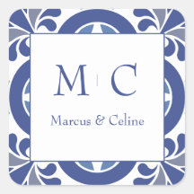 Bleu et blanc Côte Mariage méditerranéen