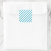 Sticker Carré Bleu et blanc Diagonal Stripes Motif (Sac)