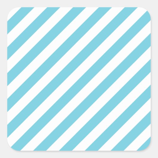 Sticker Carré Bleu et blanc Diagonal Stripes Motif (Devant)