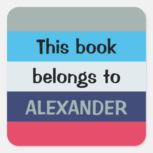 Sticker Carré Bleu Et Bourgogne (Devant)