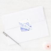 Sticker Carré Bleu et Marbre blanc (Enveloppe)