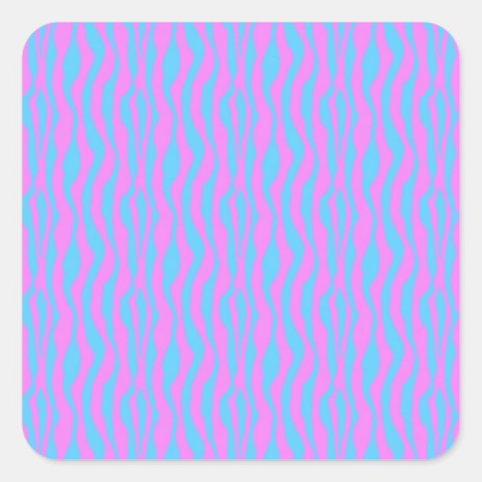 Sticker Carré Bleu et rose zèbre (Devant)