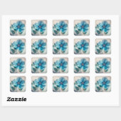 Sticker Carré Bleu éthérée (Feuille)