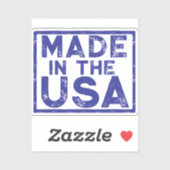 Sticker Carré bleu fabriqué aux Etats-Unis (Feuille)