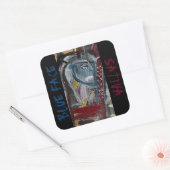 STICKER CARRÉ BLEU FACE SATIVA (Enveloppe)