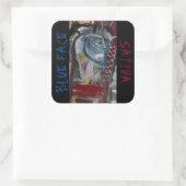 STICKER CARRÉ BLEU FACE SATIVA (Sac)