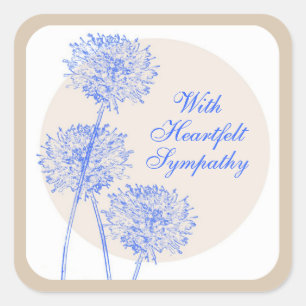 Sticker Carré Bleu Fleurs et cercles de bronzage