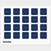 Sticker Carré Bleu foncé Élégant Casual Propre Nom Écriture manu (Feuille)