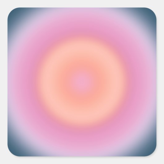 Sticker Carré Bleu foncé et rose Abstrait Aura (Devant)