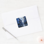 Sticker Carré Bleu foncé et rue blanche (Enveloppe)