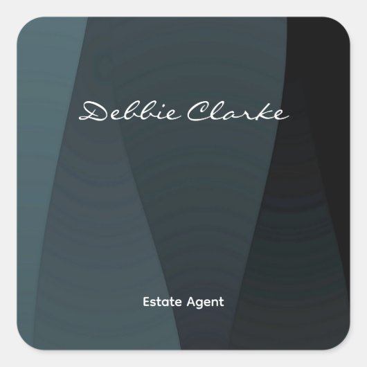 Sticker Carré Bleu gris des vagues motif (Devant)