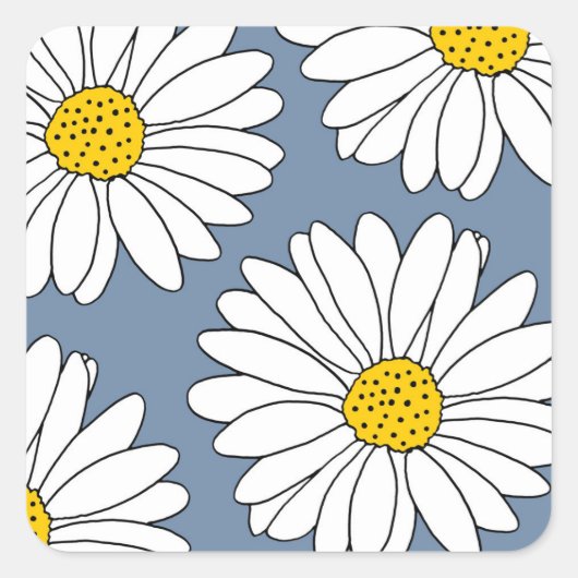 Sticker Carré Bleu Jaune et Blancs (Devant)