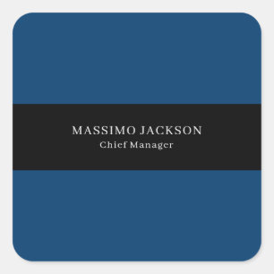 Sticker Carré Bleu Noir Tendance Simple Minimaliste Professionne