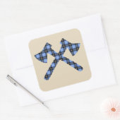Sticker Carré Bleu Plaid (Enveloppe)
