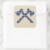 Sticker Carré Bleu Plaid (Sac)