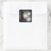 Sticker Carré Bleu pourpre et Turquoise (Sac)