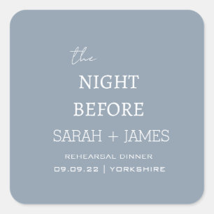 Sticker Carré Bleu Poussiéreux Moderne la Nuit Avant le Mariage 