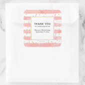 Sticker Carré Bleu rose | Faux Gold Confetti Party (Sac)