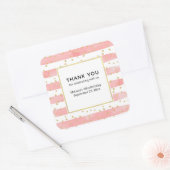 Sticker Carré Bleu rose | Faux Gold Confetti Party (Enveloppe)