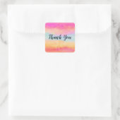 Sticker Carré Bleu rose Jaune arc-en-ciel Abstraites bandes (Sac)