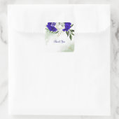 Sticker Carré bleu royal et fleurs blanches verdure (Sac)