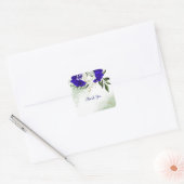 Sticker Carré bleu royal et fleurs blanches verdure (Enveloppe)