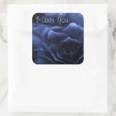 Sticker Carré Bleu royal Gros plan d'une double Begonia (Sac)