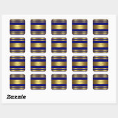 Sticker Carré Bleu Royal Or (Feuille)