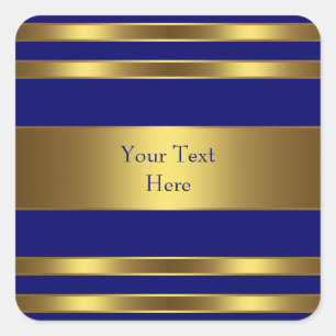 Sticker Carré Bleu Royal Or