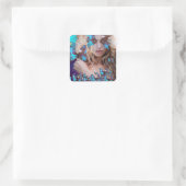 STICKER CARRÉ BLEUE BUTERRFY BEAUTY MAKEUP ARTISTE (Sac)