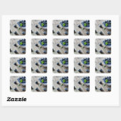 Sticker Carré Bleuets frais (Feuille)