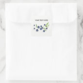 Sticker Carré Bleuets fruit cuisine aquarelle rustique  (Sac)