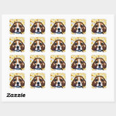 Sticker Carré Bling Beagle      (Feuille)