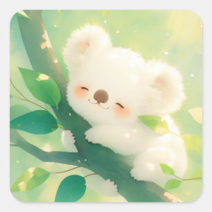 Sticker Carré Blissant Koala serrant une branche