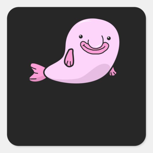 Sticker Carré Blobfish Gift Girls Boys Underwater Blobfish (Devant)