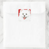 Sticker Carré Bloc de couleur Eskimo Chien américain (Sac)