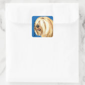Sticker Carré Bloc de couleur Tibétain Terrier (Sac)