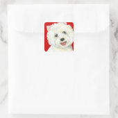Sticker Carré Bloc de couleur Westie (Sac)